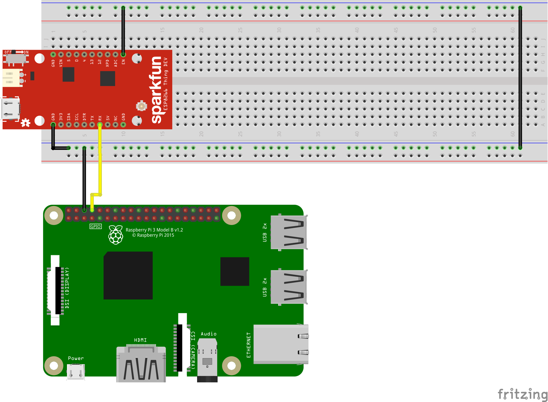 Wiring diagram for Pi and ESP32