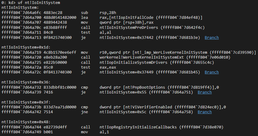 Disassembly of the original IoInitSystem function